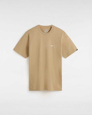 Beige Men Vans Left Chest Logo T Shirts Australia | VN2394781