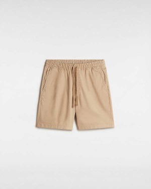 Beige Men Vans Range Relaxed Elastic Shorts Australia | VN9485301