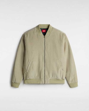 Beige Men Vans Skate Cord Bomber Jackets Australia | VN5942071