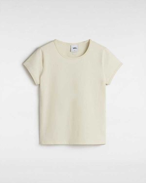 Beige Women Vans Premium Short Sleeve Baby T Shirts Australia | VN6189237