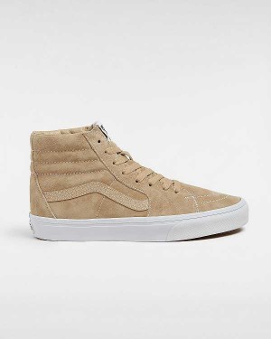 Beige Women Vans Sk8-Hi Pig Suede Skate Shoes Australia | VN0251984