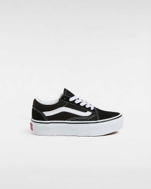 Black Kids' Vans Old Skool (4-8 Years) Platform Shoes Australia | VN7510243