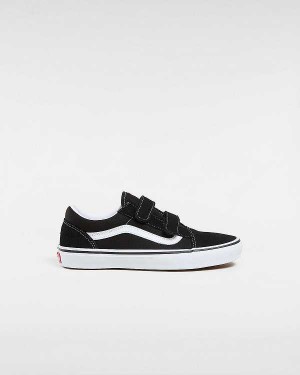 Black Kids' Vans Old Skool Hook And Loop (8-14+ years) Skate Shoes Australia | VN9120534