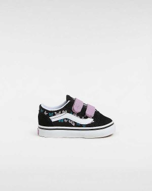 Black Kids' Vans Old Skool Hook And Loop (1-4 Years) Sneakers Australia | VN6409852