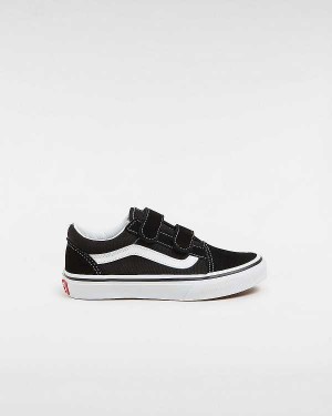 Black Kids' Vans Old Skool Hook And Loop (4-8 Years) Sneakers Australia | VN7109253