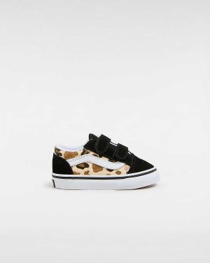 Black Kids' Vans Old Skool Hook and Loop Glitter (1-4 Years) Sneakers Australia | VN3751489