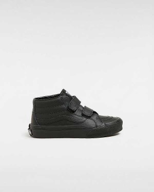 Black Kids' Vans Sk8-Mid Reissue Hook and Loop (4-8 years) Sneakers Australia | VN9521304