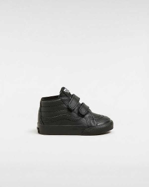 Black Kids' Vans Sk8-Mid Reissue Hook and Loop (1-4 Years) Sneakers Australia | VN3865712