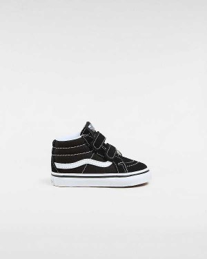 Black Kids' Vans Sk8-Mid Reissue Hook and Loop (1-4 Years) Sneakers Australia | VN8431675