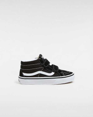 Black Kids' Vans Sk8-Mid Reissue Hook and Loop (4-8 years) Sneakers Australia | VN1280953