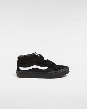 Black Kids' Vans Sk8-Mid Reissue Hook and Loop (4-8 years) Sneakers Australia | VN0471396