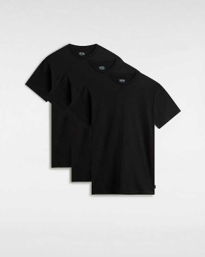 Black Men Vans Basic (3 pack) T Shirts Australia | VN0279348