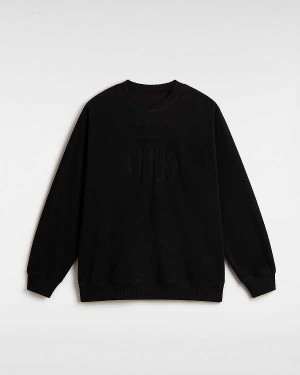 Black Men Vans Carlo Polar Fleece Loose Crew Sweatshirt Australia | VN8135790