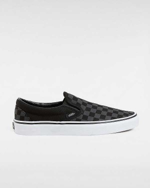 Black Men Vans Checkerboard Classic Slip On Shoes Australia | VN6085437