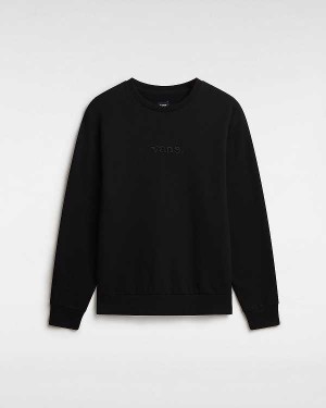 Black Men Vans Essential Relaxed Crew Sweatshirt Australia | VN7964583