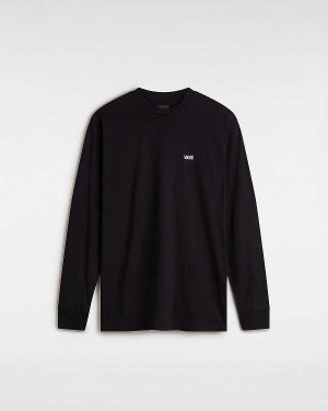 Black Men Vans Left Chest Hit Long Sleeve T Shirts Australia | VN1658402