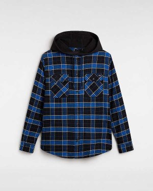 Black Men Vans Parkway Hooded Long Sleeve Shirts Australia | VN2437960