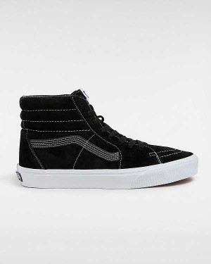 Black Men Vans Sk8-Hi Pig Suede Skate Shoes Australia | VN1836472