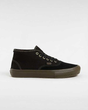 Black Men Vans Skate Authentic Mid Sneakers Australia | VN3762145