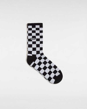 Black Unisex Vans Checkerboard Crew (1 Pair) Socks Australia | VN8594031