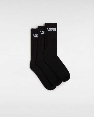 Black Unisex Vans Classic Crew (3 pairs) Socks Australia | VN4512860