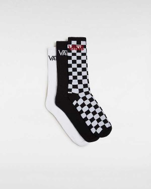 Black Unisex Vans Classic Crew (3 pairs) Socks Australia | VN6513982