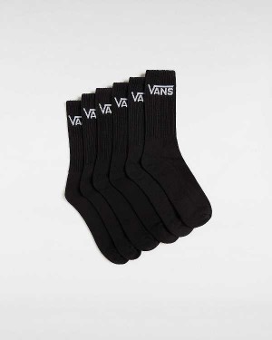 Black Unisex Vans Classic Crew (6 Pairs) Socks Australia | VN5642310