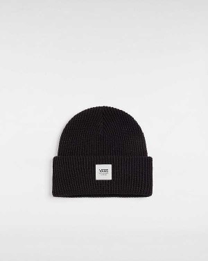 Black Unisex Vans Waffle Cuff Beanie Australia | VN0673529