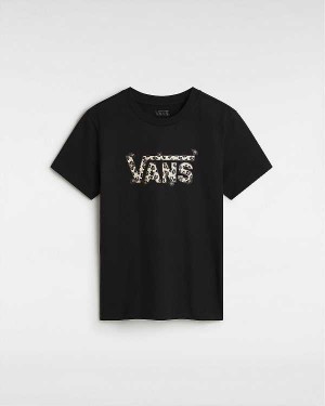 Black Women Vans Animalier Crew T Shirts Australia | VN9186403