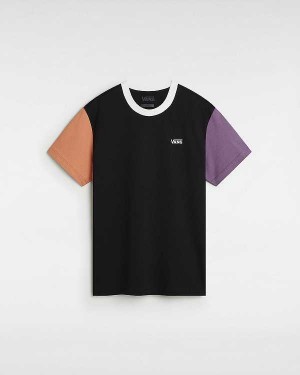 Black Women Vans Colorblock Boyfriend Fit T Shirts Australia | VN0269157