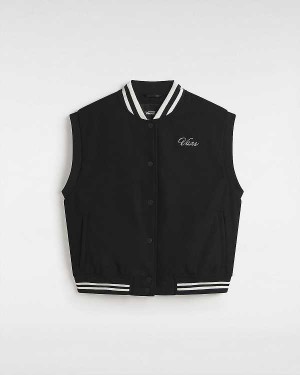 Black Women Vans Piper Stadium Vest Australia | VN5280479