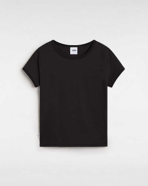 Black Women Vans Premium Short Sleeve Baby T Shirts Australia | VN2190376