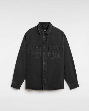 Black Women Vans Stevens Denim Long Sleeve Shirts Australia | VN8172409