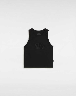 Black Women Vans Varsity Racer Tank Top Australia | VN1385790