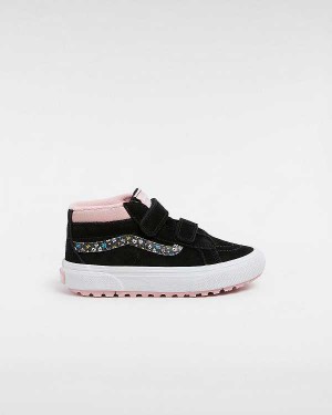 Black / Pink Kids' Vans MTE Sk8-Mid Reissue Hook and Loop (4-8 years) Sneakers Australia | VN3207985