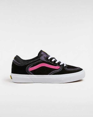 Black / Pink Men Vans Rowley Skate Shoes Australia | VN9627431