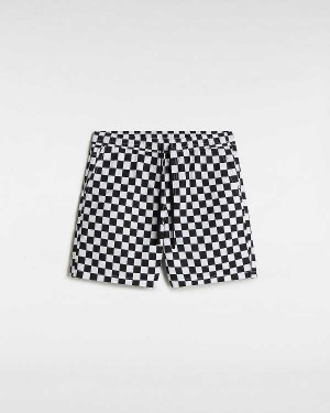 Black / White Men Vans Range Relaxed Elastic Shorts Australia | VN1057263