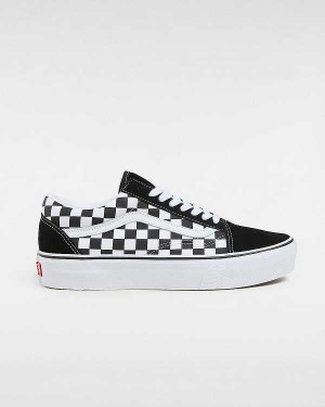 Black / White Women Vans Checkerboard Old Skool Platform Shoes Australia | VN3940678