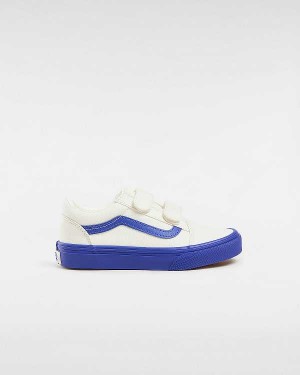 Blue Kids' Vans Old Skool Hook And Loop (4-8 Years) Sneakers Australia | VN3926145