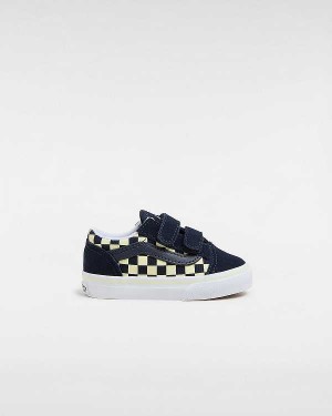 Blue Kids' Vans Old Skool Hook and Loop Glow (1-4 Years) Sneakers Australia | VN2546831