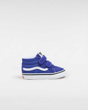 Blue Kids' Vans Sk8-Mid Reissue Hook and Loop (1-4 Years) Sneakers Australia | VN5043782