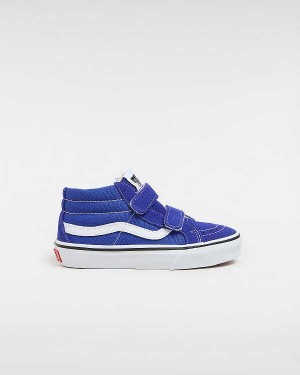 Blue Kids' Vans Sk8-Mid Reissue Hook and Loop (4-8 years) Sneakers Australia | VN4893610