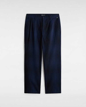 Blue Men Vans Authentic Chino Loose Tapered Plaid Pants Australia | VN2061758