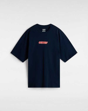 Blue Men Vans Retro Hook and Loop T Shirts Australia | VN9514207