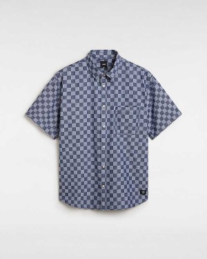 Blue Men Vans Wade Checkerboard Shirts Australia | VN1826947