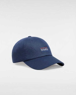 Blue Unisex Vans Half Box Curved Bill Jockey Hats Australia | VN8465173