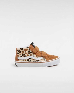 Brown Kids' Vans Sk8-Mid Reissue Hook and Loop (4-8 years) Sneakers Australia | VN6847521