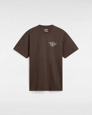 Brown Men Vans Club House T Shirts Australia | VN9273148