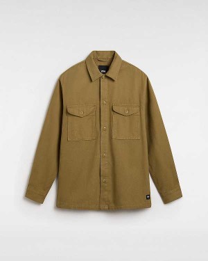 Brown Men Vans Coldgroove Shacket Shirts Australia | VN3946158