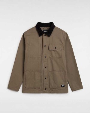 Brown Men Vans Drill Chore Jacket Australia | VN3715920